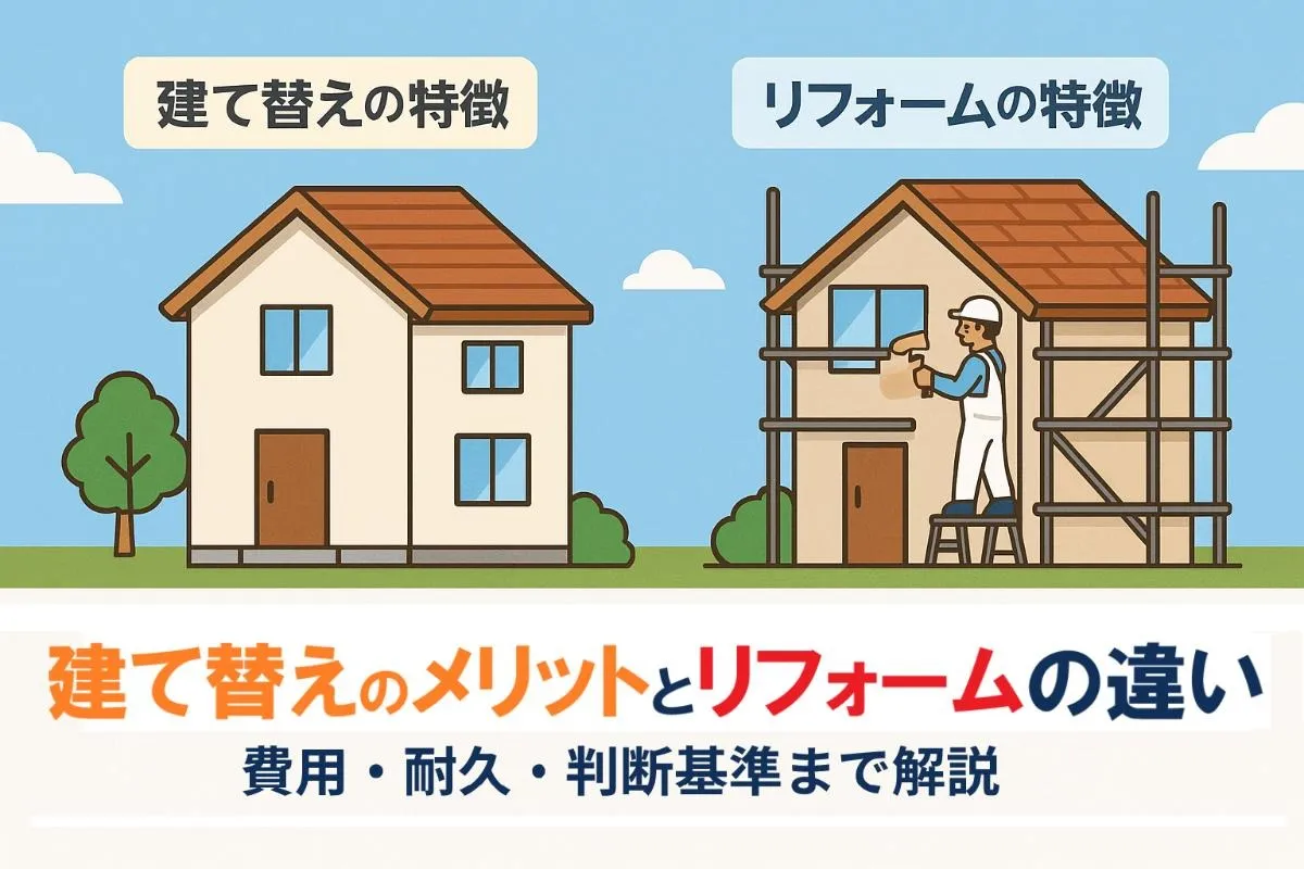 建て替えのメリットとリフォームの違いを比較！費用・デメリット・判断基準まで解説