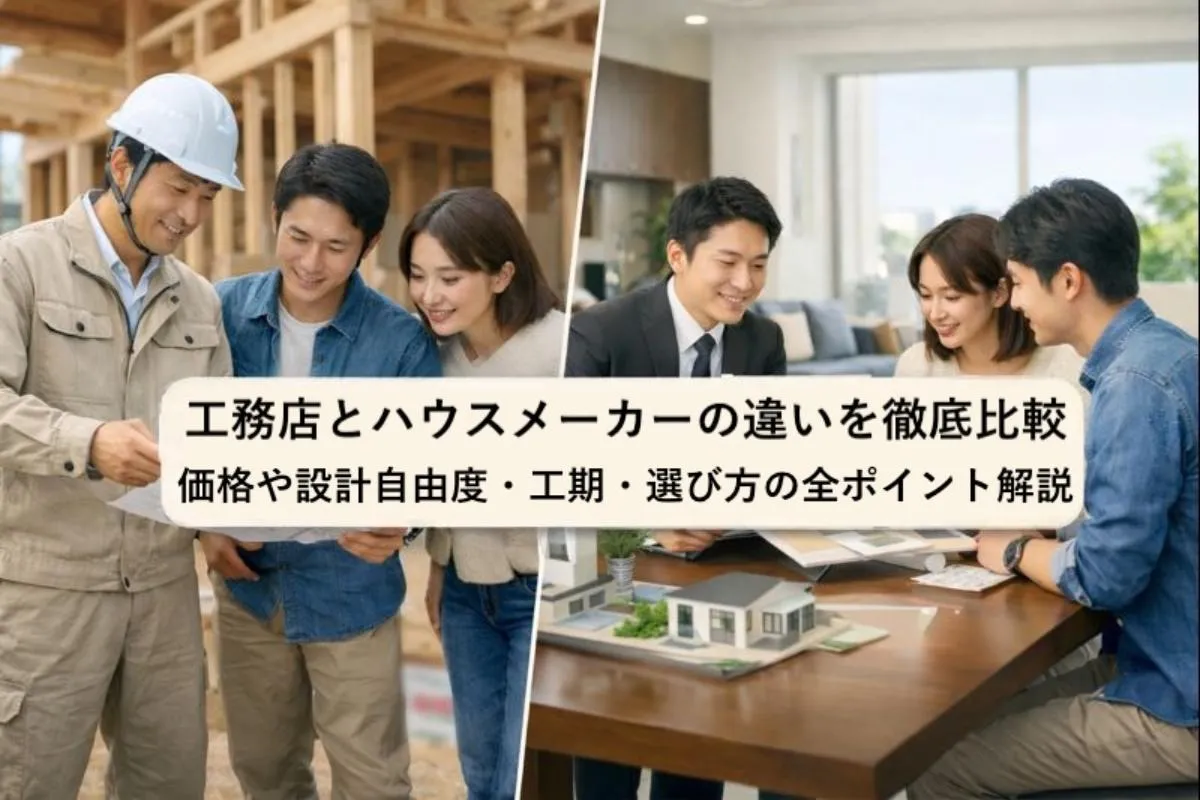 工務店とハウスメーカーの違いを徹底比較｜価格や設計自由度・工期・選び方の全ポイント解説