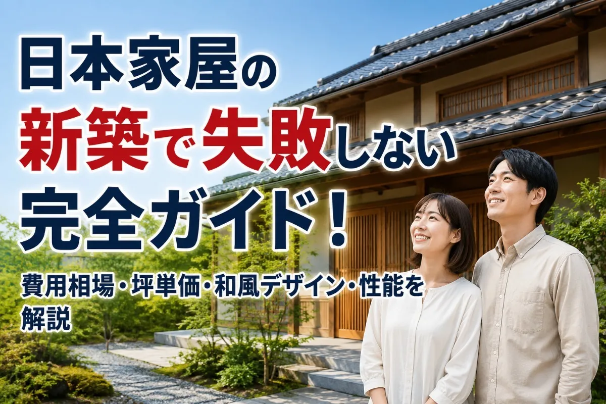 日本家屋の新築で失敗しない完全ガイド！費用相場・坪単価・和風デザイン・性能を解説